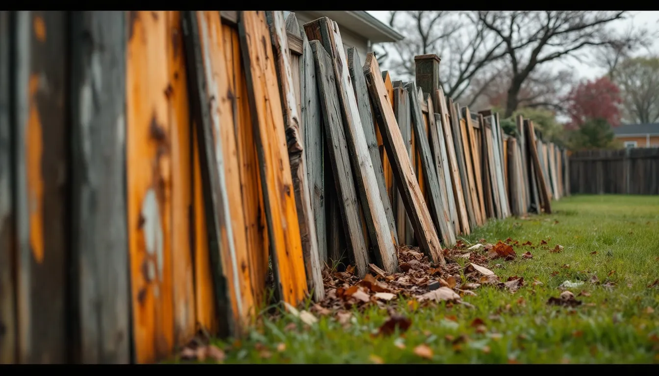 Storm-Damaged Fence Sections in McKinney